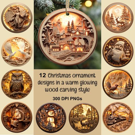 Decorate Wooden Ornaments, Laser Engraving Ornaments, Christmas Laser Ornaments, Glo Forge Projects, Cricut Christmas Ornaments Ideas, Cnc Christmas Ornaments, Christmas Crafts To Sell 2024, Laser Christmas Ideas, Laser Christmas Ornaments