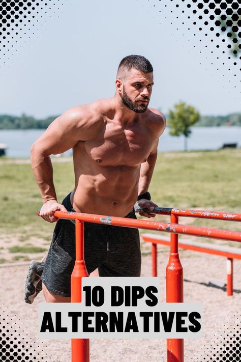 Dips are one of the most effective exercises for building upper body strength. However, sometimes you might need an alternative for Dips. Here are my 10 favorite substitutions for Dips including different variations and exercises using different equipment. #dips #dipsalternatives #dipsalternative Dip Bar Workout, Dip Exercise, Dips Workout, Dip Workout, Dip Bar, Dumbell Workout, Ideal Body Weight, Tricep Dips, Bar Workout