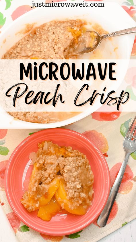 Microwave Peach Crisp, Individual Peach Cobbler, Quick Peach Cobbler, Fresh Peach Crisp, Peach Desserts Easy, Easy Peach Crisp, Fruit Crisp Recipe, Nectarine Recipes, Fresh Peach Recipes