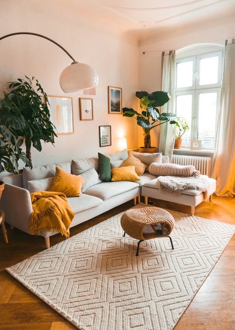 Zimmer Diy, Living Room Warm, Material Science, Yellow Interior, Decor Home Living Room, Apartment Inspiration, Living Room Decor Apartment, Boho Living Room, Living Room Inspo