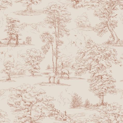 Sandberg terracota toile wallpaper Arte Wallcovering, Swedish Wallpaper, Toile Wallpaper, Feminine Bedroom, Paisley Wallpaper, Sandberg Wallpaper, Interior Wallpaper, Gorgeous Bedrooms, The Chateau