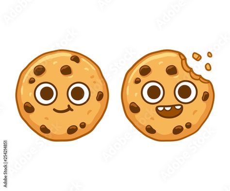 Cookie Character, Cute Drawing Images, Chocolate Drawing, Cookie Drawing, Animated Cartoon Movies, Cartoon Cookie, Food Illustration Art, Kawaii Illustration, Simple Illustration