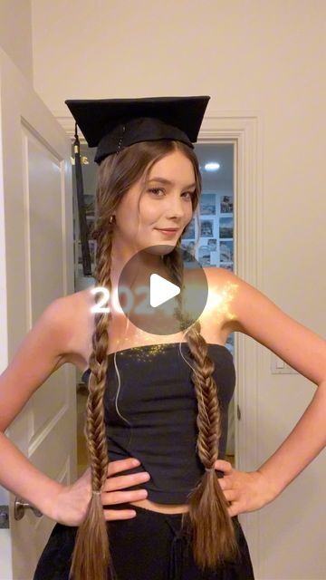 Tessa | Grad cap hack + new hair hack ✨🤯🫶🏻 
.
.
.
.
.
.
.
.
.
.
.
.
.
.
#graduation #graduate #hairhack #graduationhair #graduationhairstyle... | Instagram Graduation Cap Hacks, Graduation Hairstyles With Cap, Hair Hack, Graduation Hairstyles, Grad Cap, Graduation Cap, New Tricks, Hair Hacks, New Hair