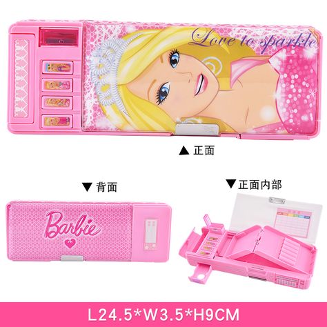 Bobbi pencil box girl pupils stationery box Princess Girl Korean Edition children learning supplies multi-function Kawaii Font, Pencil Font, Unicorn School Supplies, Pencil Cases For Girls, Kawaii School, Cute School Stationary, Diy Gifts For Kids, Stationary School, Pencil Box