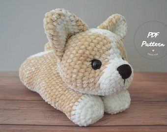 Crocheted Corgi Pattern, Corgi Crochet Pattern, Amigurumi Puppy, Yarn Blanket, Amigurumi Dog, Crochet Plushies, Crochet Dog Patterns, Easy Crochet Animals, Crochet Mignon