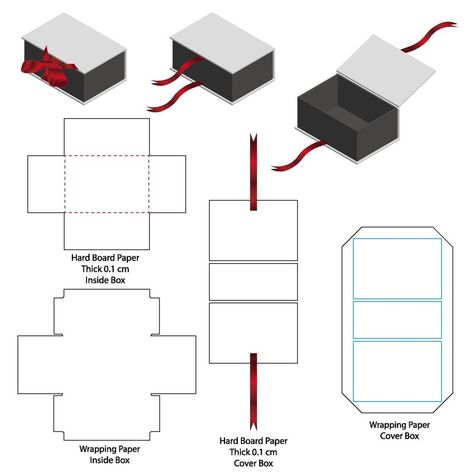 Gift Wrapping Ideas For Boyfriend, Box Packaging Templates, Template Box, Packaging Die Cut, Box Template Printable, Pola Kotak, Kraf Kertas, Paper Box Diy, Idee Cricut