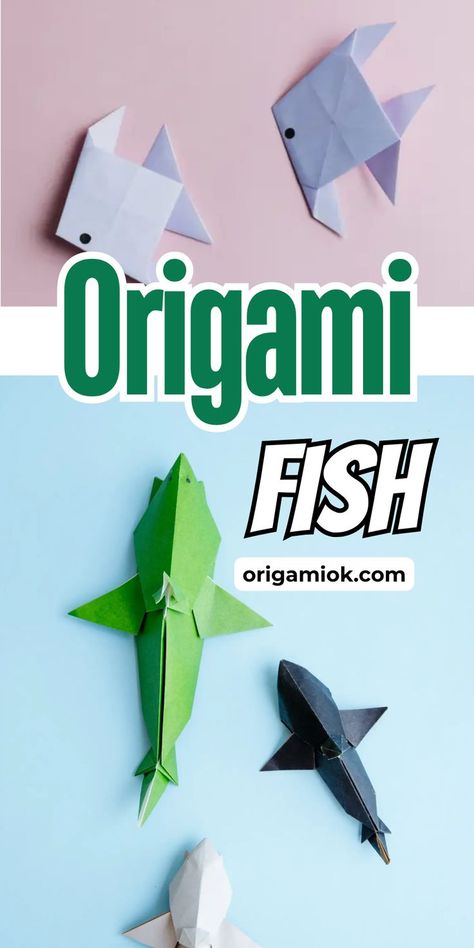 This is a middle version of the origami shark with more details about the head and tail. It has a lovely broad back, a large dorsal fin, and a super sharp mouth. Origami Shark, Origami Animal, Origami Fish, Heads And Tails, Origami Animals, Origami Easy, The Head, Origami, Fish