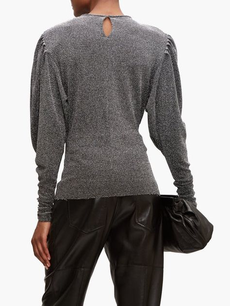 Isabel Marant Weylin draped knitted Lurex blouse Isabel Marant, Men Sweater, Design