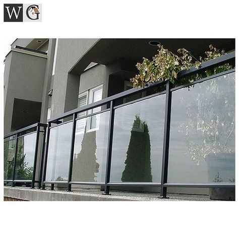 Glass And Metal Railing, Glass Railing Balcony Exterior Design, Balcony Exterior Design, Glass Railing Balcony, Balcony Glass Railing Design, Balcony Railing Design Modern, Glass Railing Design, Outdoor Railings, Glass Balcony Railing