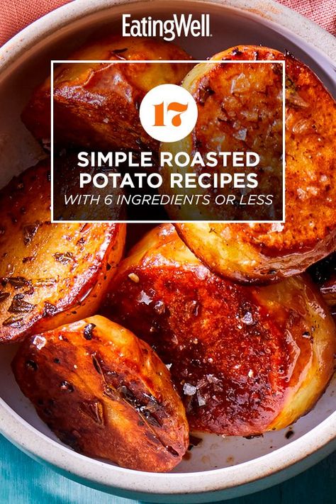 These roasted potato recipes are the perfect side dish for tonight’s dinner. Not only are they delicious, but potatoes have a slew of health benefits. They’re full of fiber, potassium and vitamins including vitamin B6 and vitamin C, which help you stay energized and healthy. And if that wasn’t enough, these recipes require just six ingredients. #vegetables #vegetablerecipes #vegetabledishes #healthyrecipes Healthy Roasted Potatoes, Melting Potatoes Recipe, Melting Potatoes, Easy Roasted Potatoes, Roasted Fingerling Potatoes, Herb Roasted Potatoes, Roasted Red Potatoes, Roasted Potato, Roasted Potato Recipes