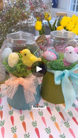 Gumball Machine Decor, Shannon Doherty, Dollar Tree Centerpieces, Dollar Tree Finds, Spring Easter Crafts, Easter Basket Diy, Easter Projects, Gumball Machine, Spring Easter