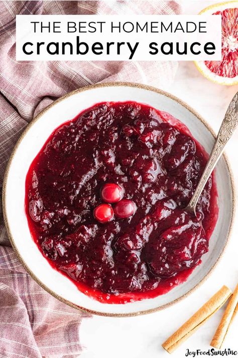 Cranberry Kitchen, Cranberry Sauce With Orange Juice, Cranberry Sauce With Orange, Homemade Cranberry Sauce Recipe, Cranberry Sauce Thanksgiving, Orange Juice Recipes, Fresh Cranberry Sauce, Best Cranberry Sauce, Cranberry Orange Sauce