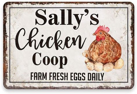 Farmhouse Chicken Coop, Coop Signs, Chicken Coop Decor, Chicken Coop Signs, Chicken Signs, Metal Chicken, Coffee Shop Bar, Chicken Decor, Rooster Decor