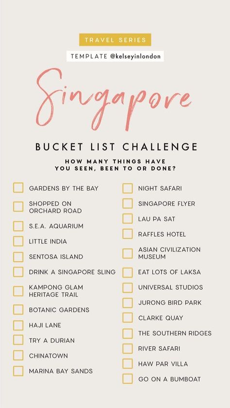 Halfway through this list🙏🏽 Genting Highlands, List Challenges, Singapore Travel, Travel Checklist, Bucket List Destinations, Travel Instagram, Travel List, Instagram Story Template, Travel Goals