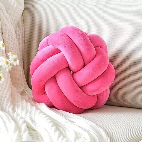 Amazon.com: VBGYA Knot Pillow Ball, Soft Decorative Throw Pillows Cushion, 11" Round Plush Knotted Pillows Hot Pink Pillow, Modern Home Throw Knot Decorative Cushion for Bedroom, Sofa, Couch : Home & Kitchen Hot Pink Room, Pink Dorm Room Decor, Hot Pink Throw Pillows, Preppy Pillows, Hot Pink Pillows, Pink Dorm Rooms, Pillow Ball, Pink Dorm, Unique Decorative Pillows