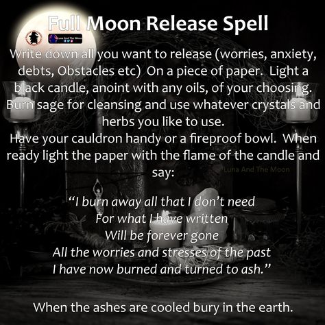 Release Spell, Black Candle Spells, Full Moon Release, Full Moon Astrology, Full Moon Spells, Llama Violeta, Candle Color Meanings, Candle Magic Spells, Witchcraft Spells For Beginners