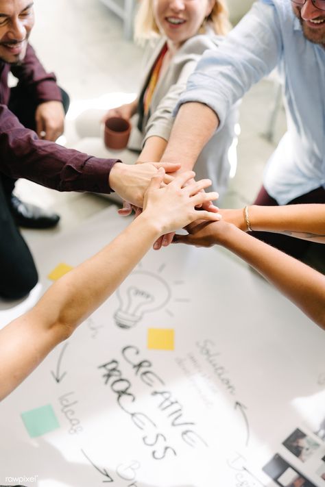 Happy team putting their hands together for success | premium image by rawpixel.com / Felix Team Work Aesthetic, Teamwork Aesthetic, Holding Hands Images, Bahrain Map, Team Aesthetic, Inspirational Leaders, Team Meeting, People Working Together, Team Success