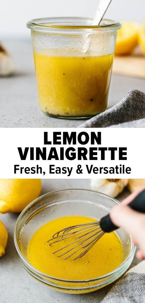 Vinegrette Salad Dressing, Vinegrette Recipe, Arugula Salad Dressing, Lemon Vinaigrette Recipe, Healthy Dressing Recipes, Lemon Salad Dressings, Lemon Vinaigrette Dressing, Vinaigrette Dressing Recipe, Salad Dressing Recipes Healthy