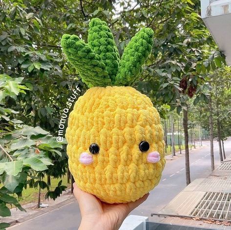 Aesthetic Patterns, Easy Crochet Animals, Crochet Aesthetic, Crochet Fruit, Pola Amigurumi, Crochet Turtle, Pineapple Crochet, Crochet Animals Free Patterns, Crochet Business