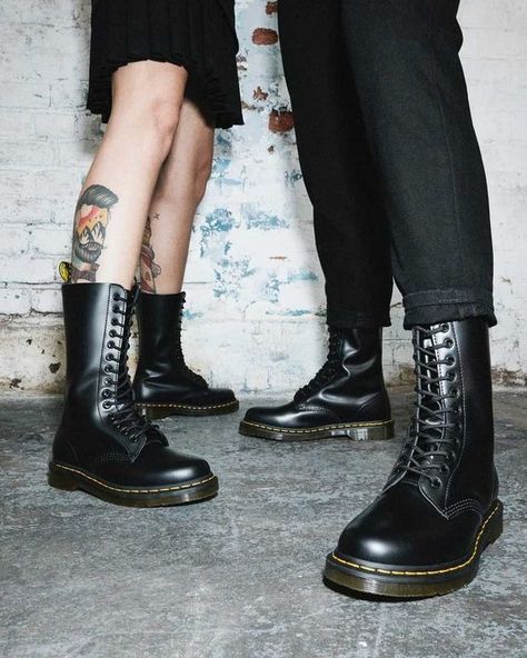 Jadon Platform Boots, Leather Tall Boots, Shoes Dr Martens, Doc Martin, Black Dr Martens, Embroidered Boots, High Leather Boots, Dr Martens Black, Chunky Heels Boots