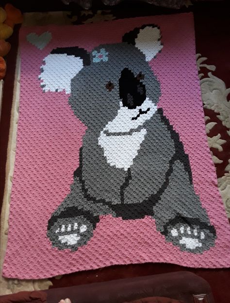 Crochet Pattern Graph, Koala Bears, Bear Love, Storing Blankets, Animal Blanket, Baby Koala, Baby Afghan Crochet, Girl Blanket, Koala Baby