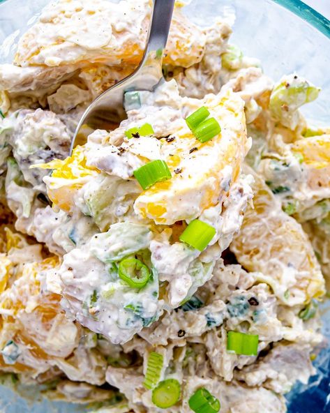 Mandarin Orange Chicken Salad 12 Tomatoes, Chicken Salad Recipe With Cream Cheese, Chicken Salad With Mandarin Oranges, Turkey Salads, Mandarin Chicken Pasta Salad, Mandarin Orange Chicken Salad, Mandarin Chicken Salad, Orange Chicken Salad, Salad With Mandarin Oranges