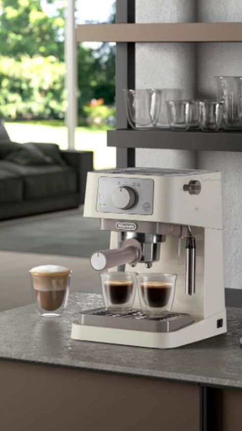 Manual Coffee Machine Stilosa EC260.CR, 15 Bar Pressure, Cappuccino System, Automatic Switch-Off, Compatible with ESE pods, 2 Level Tray, Capacity 1L Cream Cappuccino Maker, Automatic Coffee Machine, Frothing Milk, Range Cooker, Espresso Maker, Drip Tray, How To Make Coffee, Coffee Milk, Milk Frother