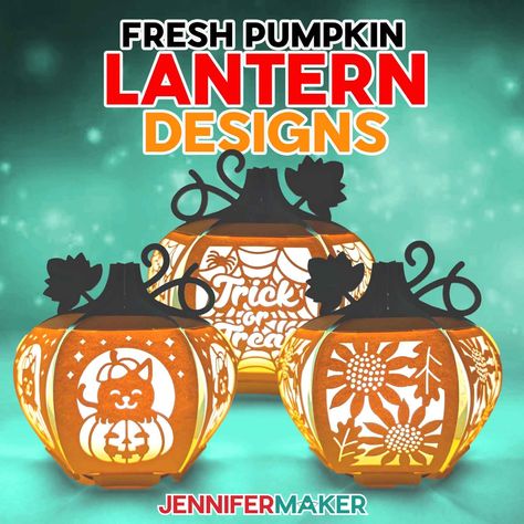 Fresh Pumpkin Lantern Designs for Fall: Free No-Carve Ideas! - Jennifer Maker Paper Lantern Decorations, Christmas Day Countdown, Lantern Decorations, Holiday Place Cards, Craft Organization Diy, Paper Flower Wall Art, Lantern Template, Diy Sharpie Mug, Halloween Cricut