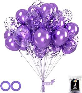 Balloons Purple, Pool Events, Purple Confetti, Balloons For Birthday, Garland Decoration, Purple Balloons, Wedding Party Supplies, Birthday Halloween Party, Purple Ribbon