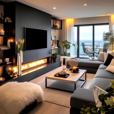 Tv Room Ideas Cozy, Living Room Ideas With Tv, Room Ideas With Tv, Small Living Room Ideas With Tv, Tv And Fireplace, Small Tv Room, Fireplace And Tv, Ruang Tv, Snug Room