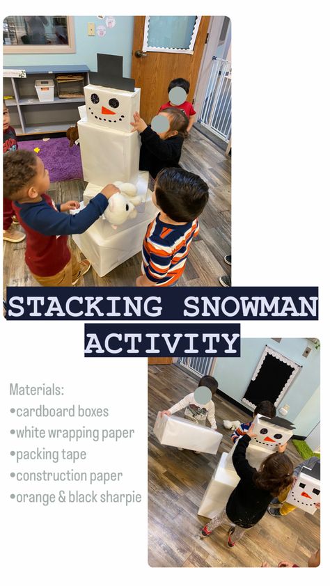 #preschool #activity #snowman #wintertheme #grosmotor #toddlers Winter Gross Motor Activities Preschool, Snow Gross Motor Activities For Toddlers, Winter Gross Motor Activities, Feed The Snowman, Winter Preschool Gross Motor, Arctic Animals Gross Motor Activities, Snowman Gross Motor Activities, Snowmen Activities, White Wrapping Paper