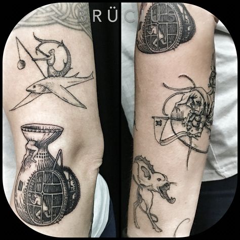 #BRUCIUS #TATTOO #SanFrancisco #bayareatattoo  #sciencetattoo #engravingtattoo… Hieronymus Bosch Tattoos, Hieronymus Bosch Tattoo, Bosch Tattoo, Artists Outfit, Tattoo Artist Quotes, Fate Tattoo, Science Tattoo, Tattoo Artists Near Me, Etching Tattoo