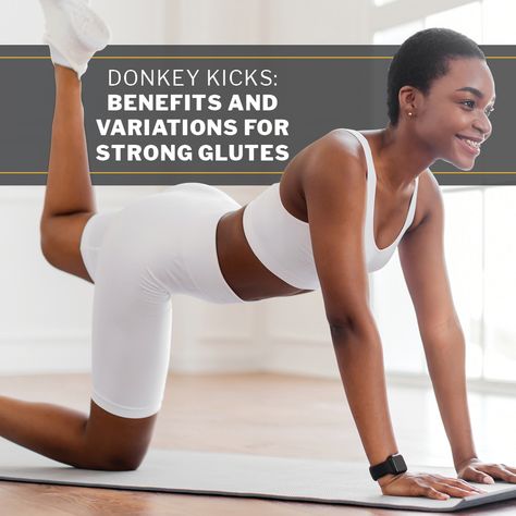 Strong Glutes, Cardio Exercises, Simple Exercise, Donkey Kicks, Cardio Workout, Easy Workouts, Cardio, Benefits, Yoga