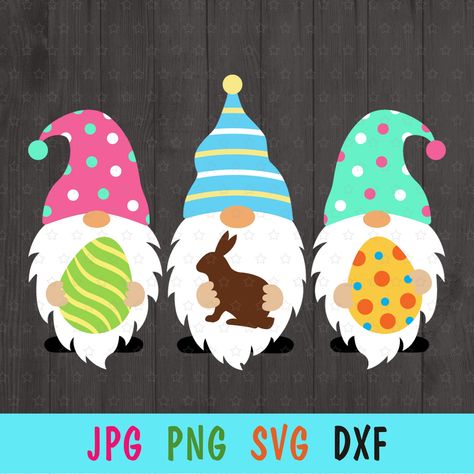 Easter Bunny Prints, Easter Cricut, Easter Rocks, Spring Gnomes, Easter Gnomes, Easter Svg Files, Baby Diy Projects, Gnome Decor, Holiday Clipart