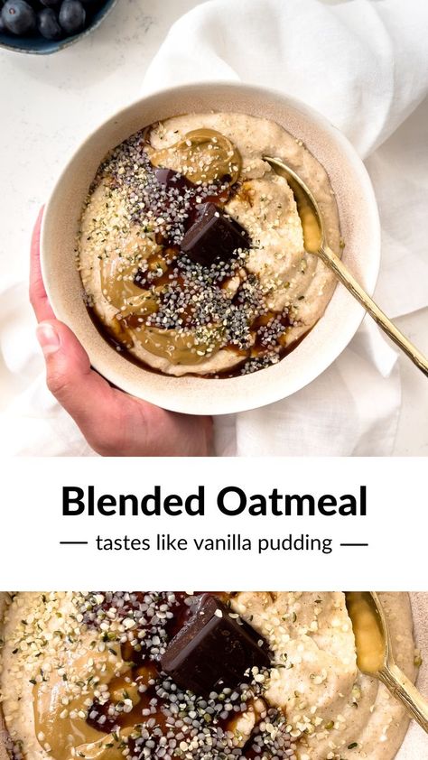 oatmeal in a bowl with sunflower butter and chocolate on top Blended Oatmeal, I Lost 100 Pounds, Healthy Foods To Make, Healthy Food Menu, Healthy Food Guide, Diet Smoothie Recipes, Cheap Healthy, Healthy Food Facts, Quit Drinking