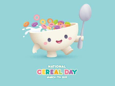 Eat Cartoon, National Cereal Day, Cereal Characters, Jerrod Maruyama, All Things Cute, Drawing Skills, Character Designs, Show And Tell, Freelance Illustrator