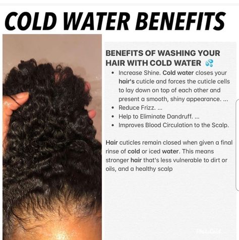 Washing 4c Natural Hair, Cold Water Benefits, Water Hair, Natural Hair Growth Tips, Natural Hair Treatments, Hair Growth Secrets, Hair Care Growth, Hair Growing Tips, Low Porosity Hair Products