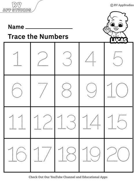 School Sheets, Kids Learning Numbers, Daycare Projects, Number Tracing Worksheets, Number Worksheets Kindergarten, Kindergarten Math Free, Esl Kids, Printable Worksheets For Kids, Tracing Worksheets Free