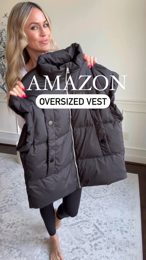 Orolay Women's Puffer Down Vest … curated on LTK Long Winter Vest Outfits For Women, Puff Vest Outfits For Women, Winter Vest Outfits For Women, Oversized Puffer Vest Outfit, Long Puffer Vest Outfit, Winter Vest Outfits, Black Boots Leather, Puffer Vest Outfit, Vest Outfits For Women