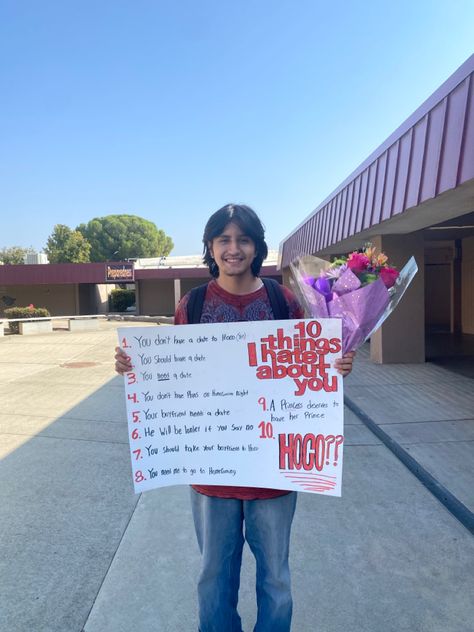 Hoco Proposals Olivia Rodrigo, One Piece Hoco Proposal, Hoco Proposals Ideas Gracie Abrams, Homecoming Dance Asking Ideas, Emo Homecoming Proposals, Die With A Smile Hoco Poster, 10 Things I Love About You Promposal, Hoco Proposals Ideas Deftones, Trendy Hoco Proposals