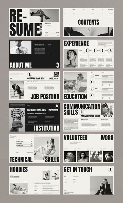 The Perfect CV/Resume/Portfolio Screen Presentation Template for Creatives 5 Logo Design, Design De Configuration, Mise En Page Web, Resume Portfolio, Mẫu Power Point, Cv Inspiration, Mises En Page Design Graphique, Graphic Design Portfolio Layout, Presentation Slides Design