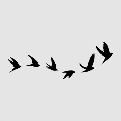 Reusable Thick Craft Stencil for Furniture, Walls, Wood, Fabrics, Glass, Art, Canvas etc. FLYING BIRDS. Stencils are made from thick plastic sheet, reusable. Simply wash it in a warm water and use again. | eBay! Flying Bird Silhouette, Tato Suku, Vogel Silhouette, Shabby Chic Diy Crafts, Bird Stencil, Adhesive Stencils, Silhouette Tattoos, Siluete Umane, Silhouette Painting