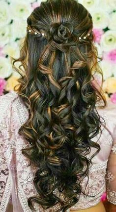 Dry Long Hair, Hair Style On Saree, Engagement Hairstyles, Bridal Hair Buns, Quince Hairstyles, Open Hairstyles, Long Hair Wedding Styles, Best Hair Salon, Front Hair Styles