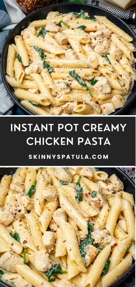 Instant Pot Creamy Chicken Pasta Creamy Chicken Pasta Recipes, Penne Pasta Recipes, Lemon Chicken Pasta, Instant Pot Pasta Recipe, Creamy Chicken Pasta, Instant Pot Recipes Chicken, Chicken Pasta Recipes, Instant Pot Dinner Recipes, Easy Instant Pot Recipes