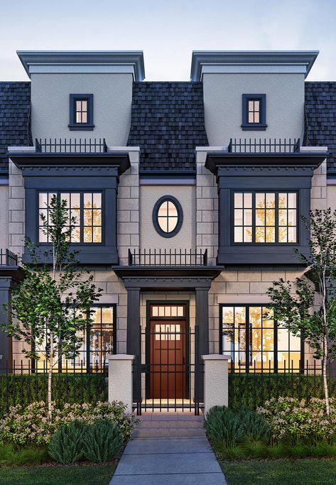 Maisonette Exterior Townhouse Community, 3 Bedroom House Design, New Townhouse, Exterior House Design, Black Gate, Townhouse Exterior, Apartment Exterior, Modern Colonial, Classic House Exterior