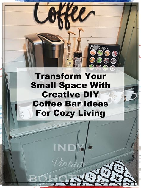 Discover how to maximize your small space with creative DIY coffee bar ideas that bring warmth and style to your home. This guide offers innovative solutions for transforming even the tiniest corners into a cozy coffee haven. From chic shelving to clever organization tips, you'll find inspiration to create a functional and inviting coffee bar that suits your lifestyle. Elevate your daily coffee ritual with these easy-to-implement ideas tailored for small living spaces. Cozy Coffee Bar Inspiration, Diy Corner Coffee Bar, Coffee Nook Ideas Small Spaces, Coffee Bar Ideas Diy, Glam Coffee Bar, Bar Ideas Diy, Corner Coffee Bar, Diy Coffee Bar Ideas, Clever Organization