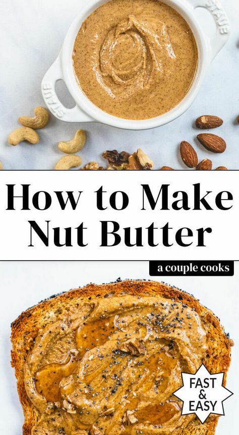 Nut Butter (How to Make it Homemade!) – A Couple Cooks Homemade Nut Butter Recipes, Nut Butter Recipes, Butter At Home, Frozen Yogurt Bites, Homemade Nut Butter, A Couple Cooks, Homemade Peanut Butter Cups, Yogurt Bites, Keto Tips