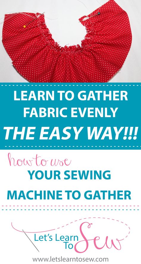 Gathering Fabric, Sewing Stitches By Hand, Gather Fabric, Sewing Ruffles, Sewing Machine Stitches, Sewing Machine Basics, Costume Sewing Patterns, Sewing Stitches, Small Sewing Projects