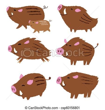 Wild Pig, Pig Drawing, Pig Illustration, Animal Icon, Flying Pig, Tiger Art, Wild Boar, Chinese Zodiac, Fancy Nails