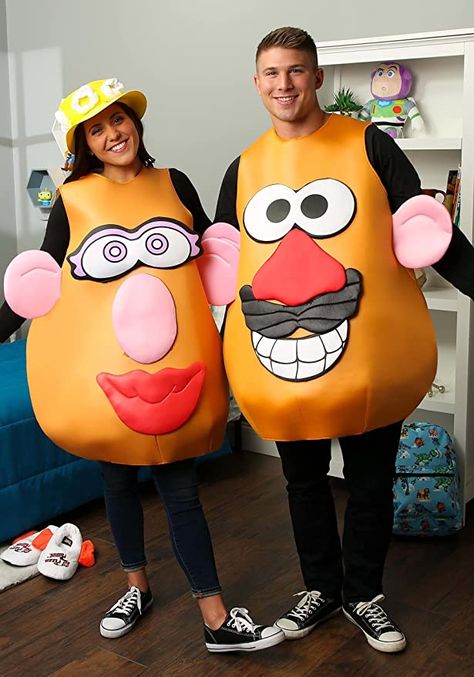 Potato Head Costume, Mr Potato Head Costume, Cheese Costume, Cool Couple Halloween Costumes, Toy Story Halloween, Mrs Potato Head, Unique Couple Halloween Costumes, Fairy Costumes, Valentine Diy